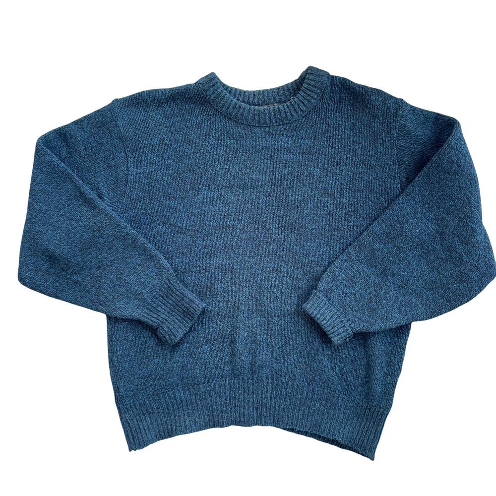 Vtg 1980s Men’s Eddie Bauer Sweater Wool Blend Blue  Speckled - Black Label Sz M
